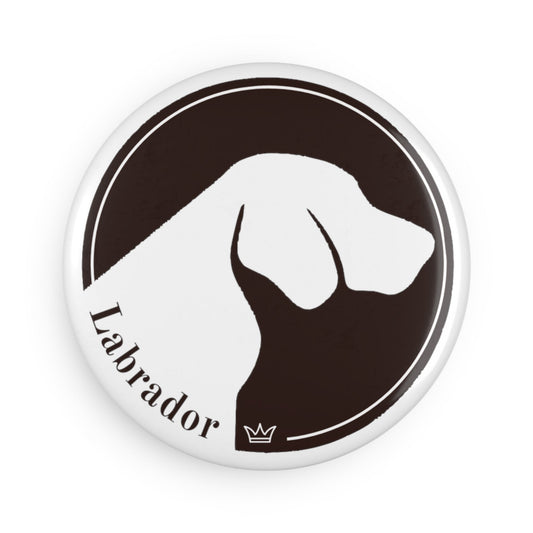 Round Button Fridge Magnet featuring a Labrador Logo [2.25"] - Hobbster