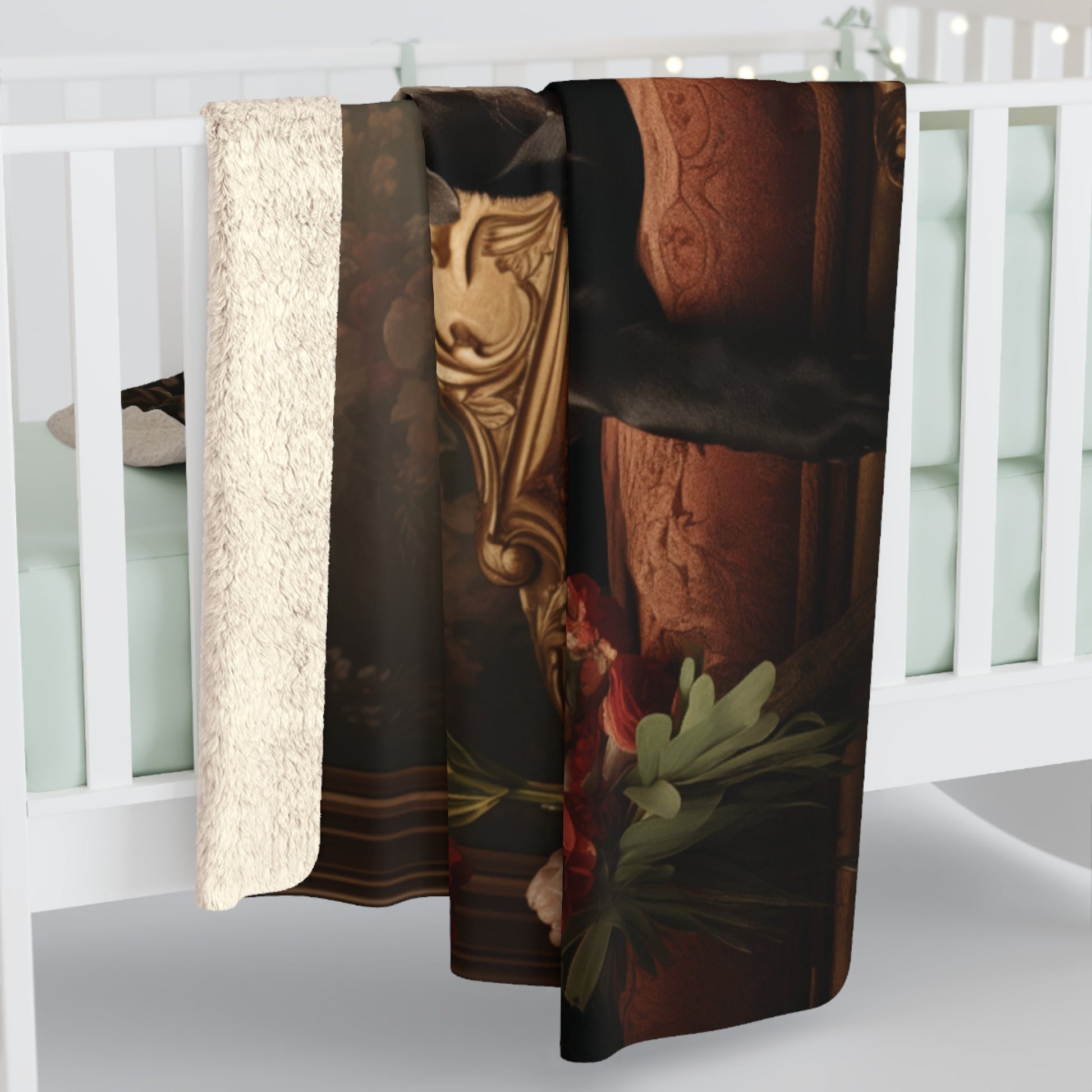 Sherpa Fleece Blanket Featuring a Flower Art Deco Labrador design - Hobbster