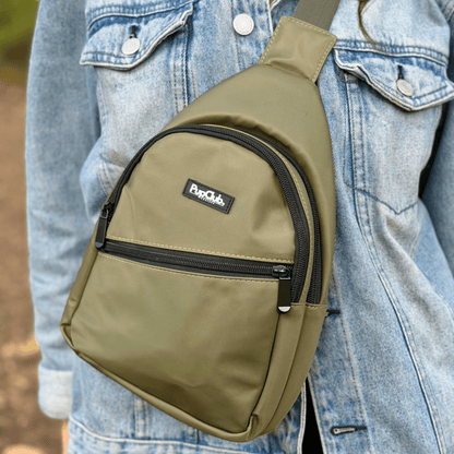 Dog Walking Sling Backpack - Khaki Green - Hobbster