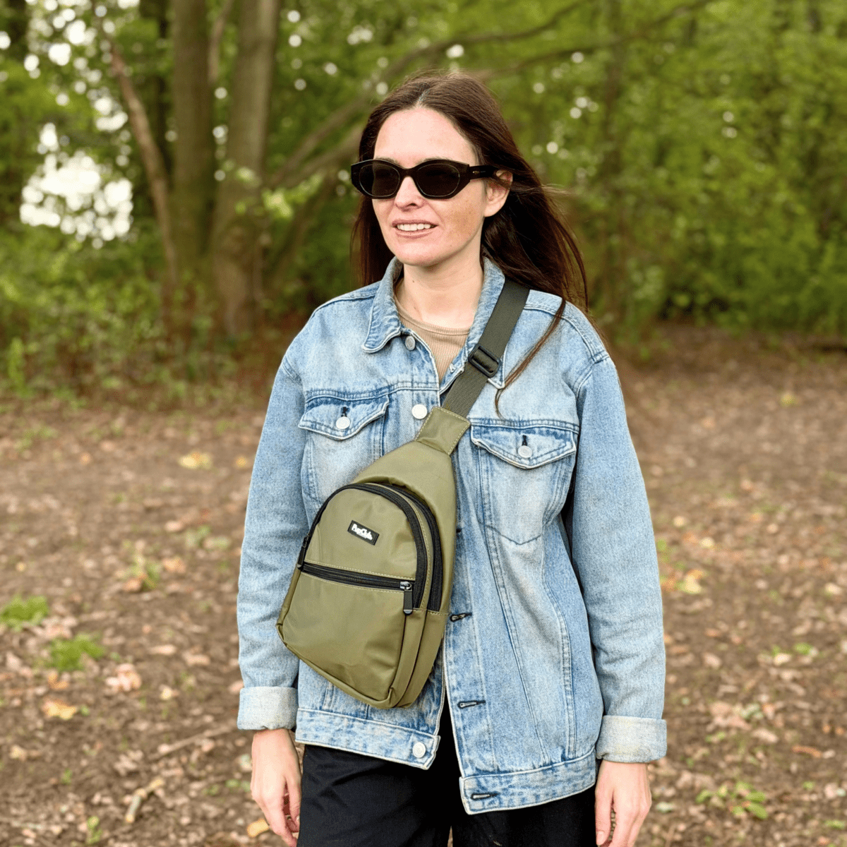 Dog Walking Sling Backpack - Khaki Green - Hobbster