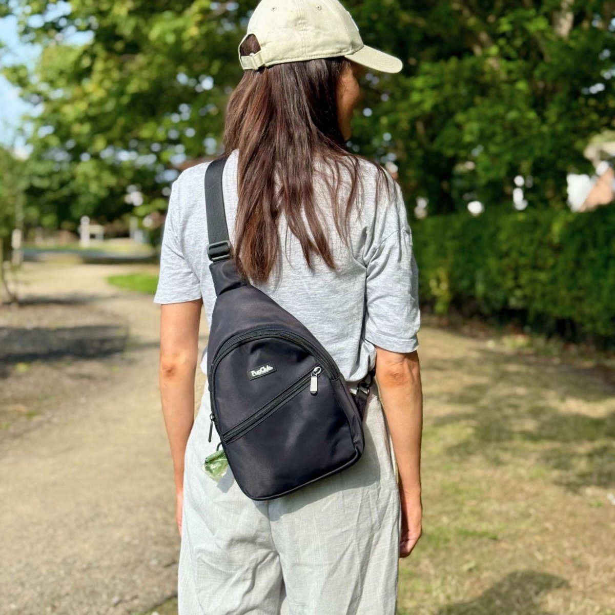 Dog Walking Sling Backpack - Khaki Green - Hobbster