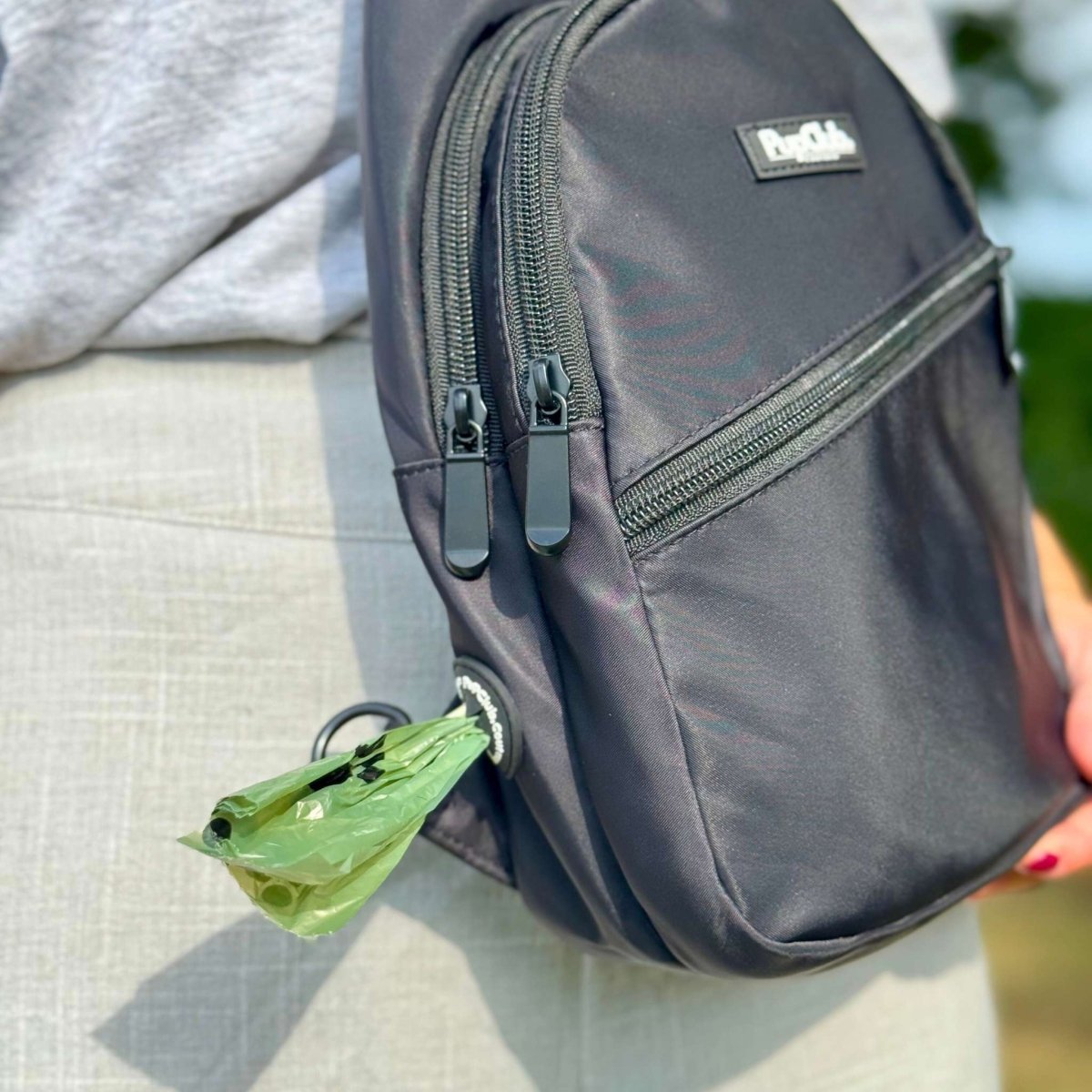 Dog Walking Sling Backpack - Khaki Green - Hobbster