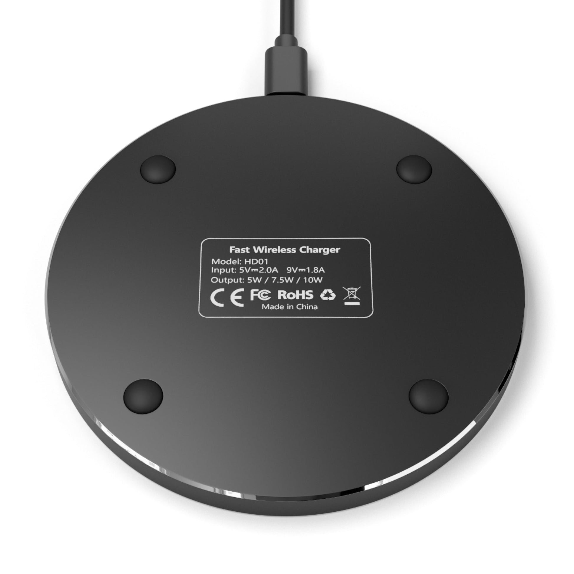 Spoke Wireless 10W Charger featuring a vintage German Shepherd design [3.93" w x 0.3" h] - Hobbster