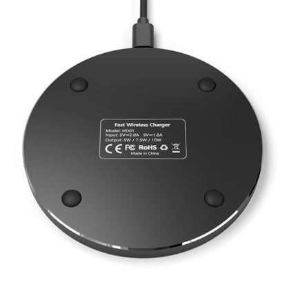 Spoke Wireless 10W Charger featuring a vintage German Shepherd design [3.93" w x 0.3" h] - Hobbster