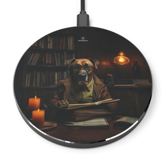 Spoke Wireless 10W Charger featuring vintage Rhodesian Ridgeback design [3.9" w x 0.3" h] - Hobbster