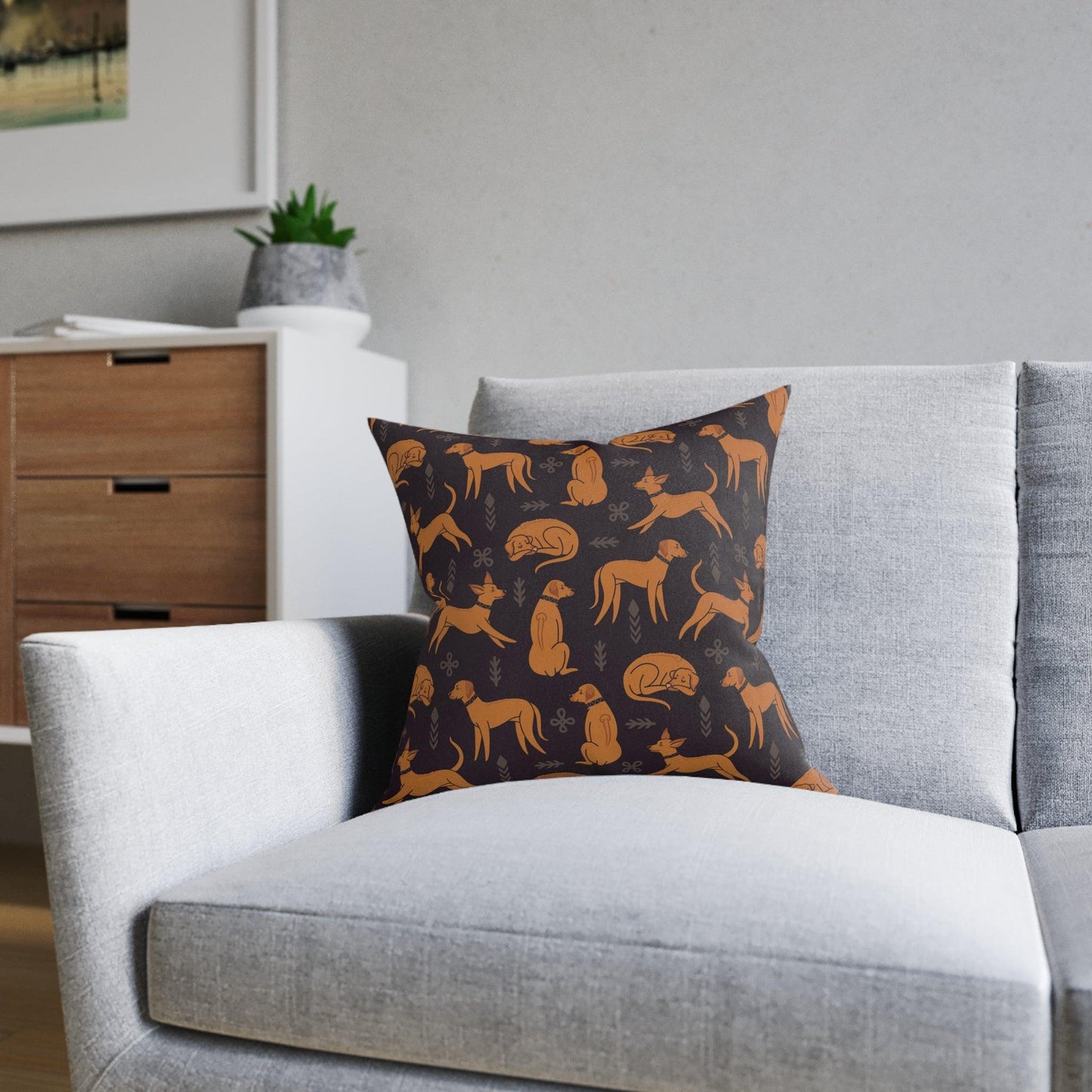 Square cushion with multiple Rhodesian Ridgebacks design - Hobbster