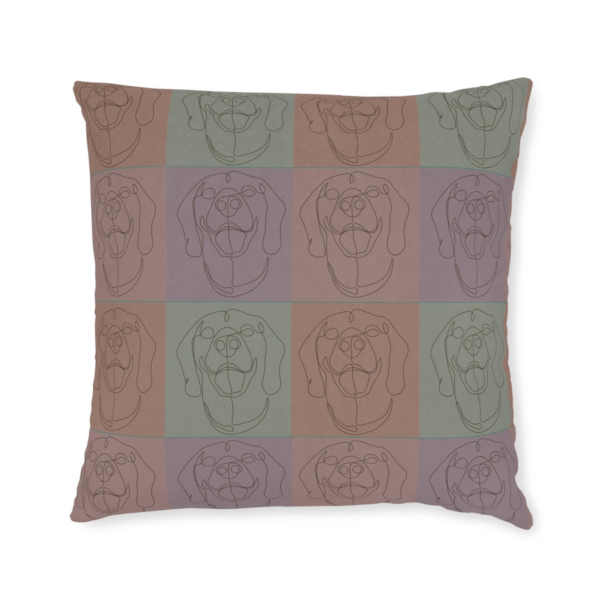 Square cushion with Rhodesian Ridgeback tiled effect design - Hobbster
