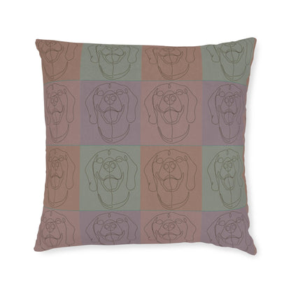 Square cushion with Rhodesian Ridgeback tiled effect design - Hobbster