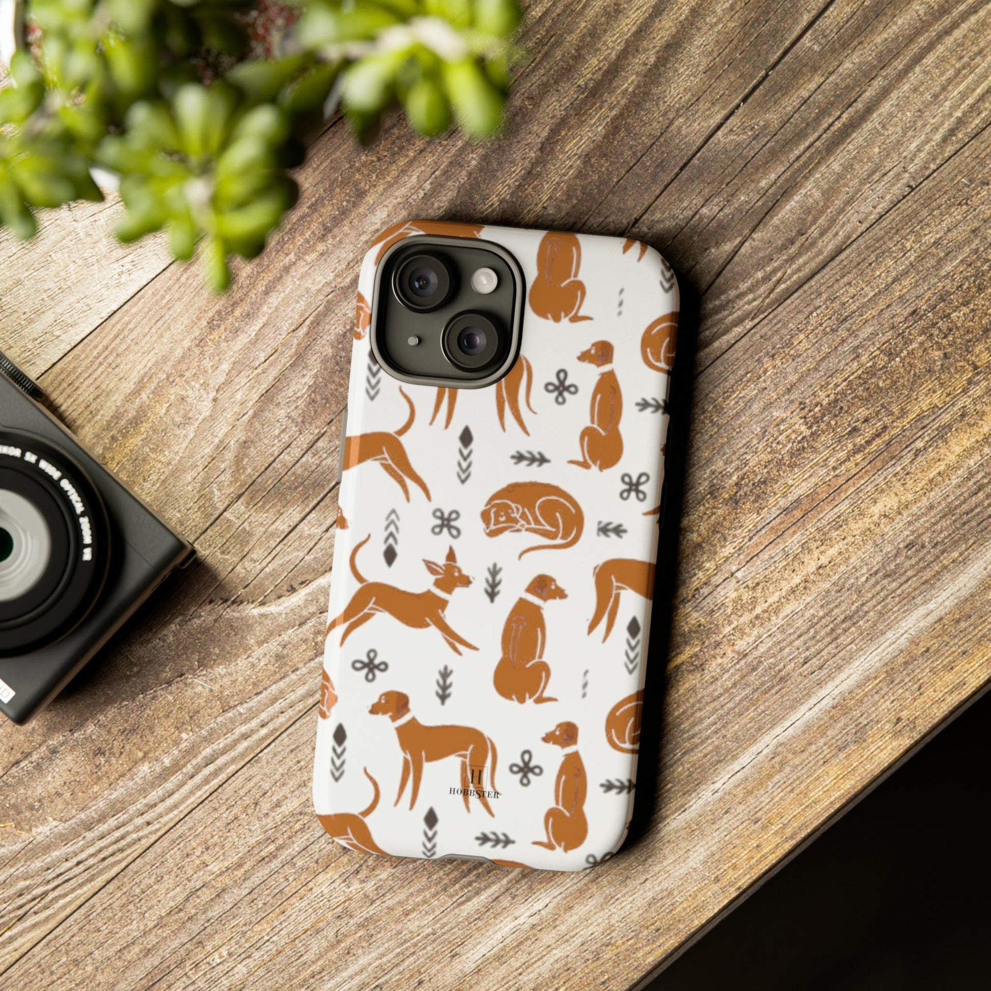 White toughened Mobile Phone Case featuring Multiple Rhodesian Ridgebacks [for iPhone, Samsung and Google Pixel phones] - Hobbster