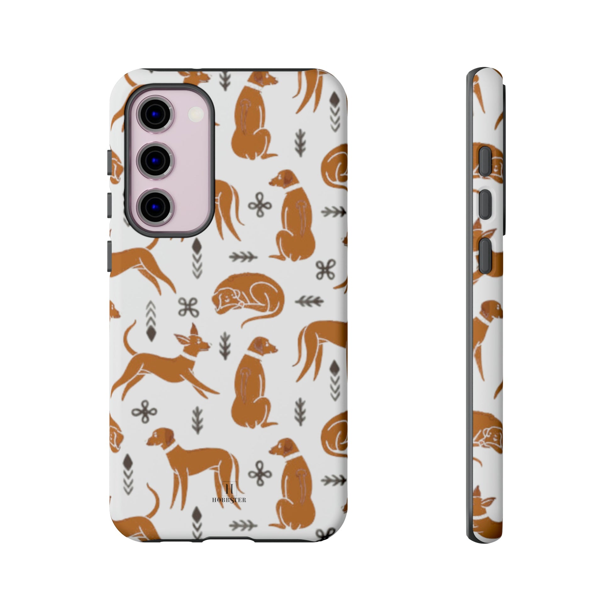White toughened Mobile Phone Case featuring Multiple Rhodesian Ridgebacks [for iPhone, Samsung and Google Pixel phones] - Hobbster