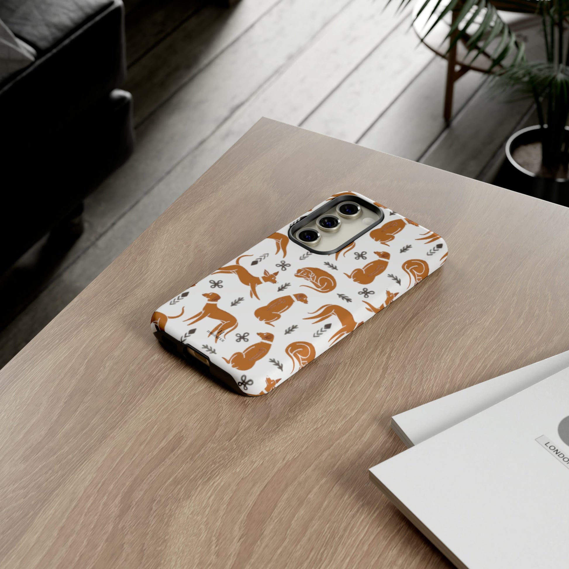 White toughened Mobile Phone Case featuring Multiple Rhodesian Ridgebacks [for iPhone, Samsung and Google Pixel phones] - Hobbster