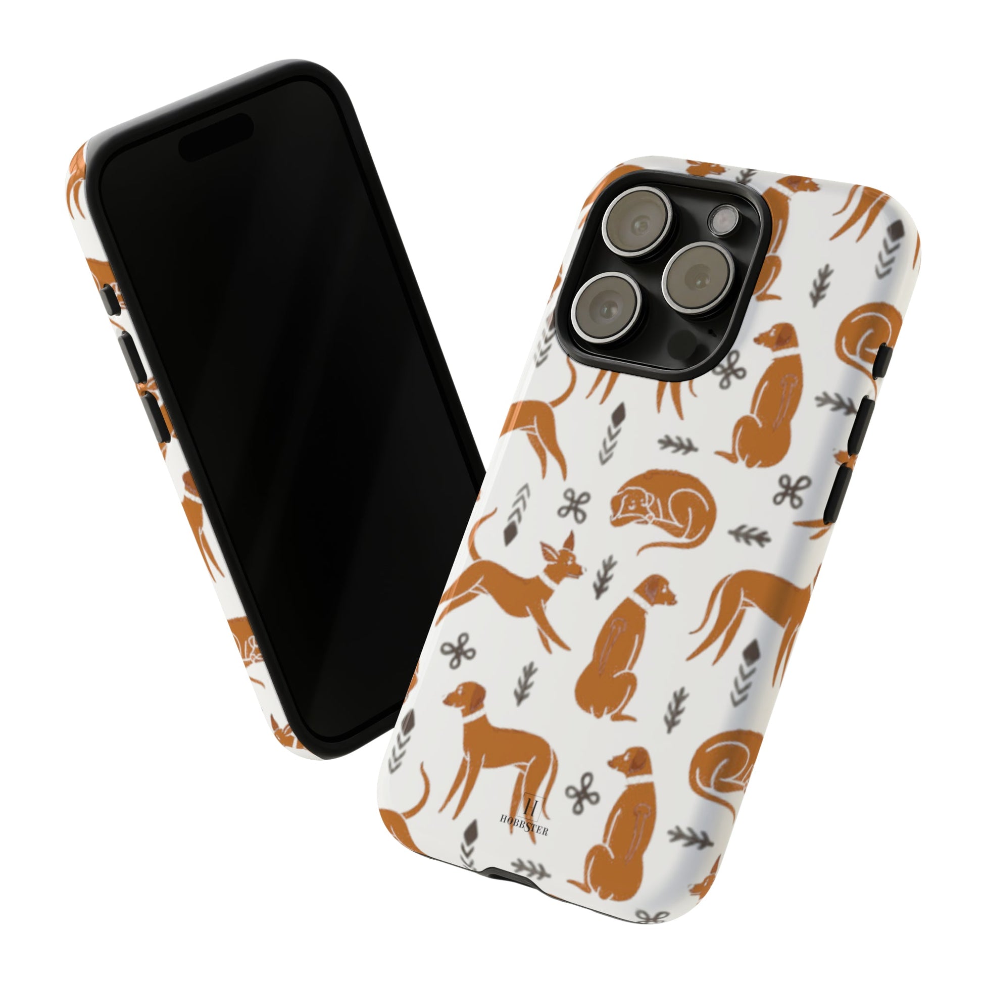 White toughened Mobile Phone Case featuring Multiple Rhodesian Ridgebacks [for iPhone, Samsung and Google Pixel phones] - Hobbster