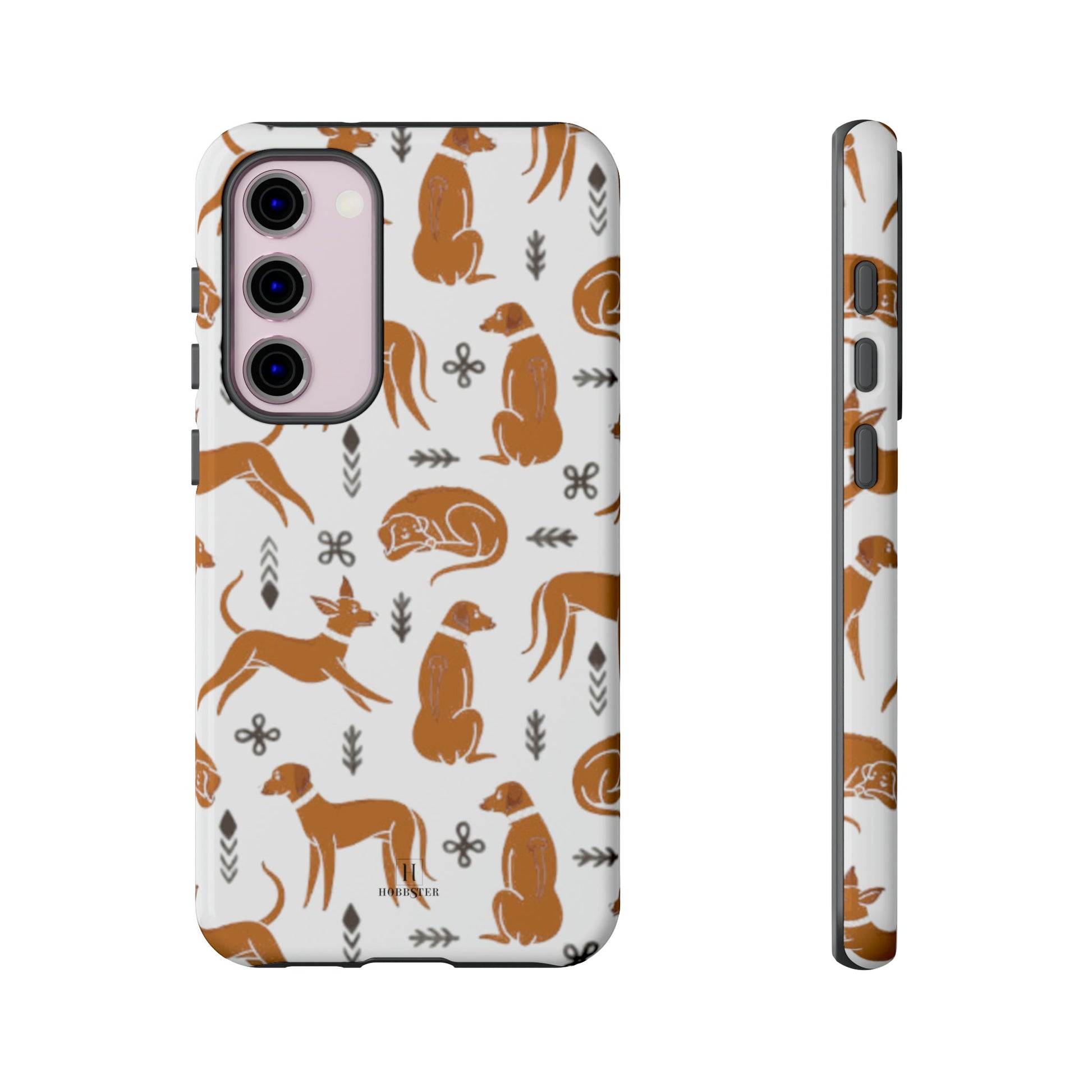 White toughened Mobile Phone Case featuring Multiple Rhodesian Ridgebacks [for iPhone, Samsung and Google Pixel phones] - Hobbster