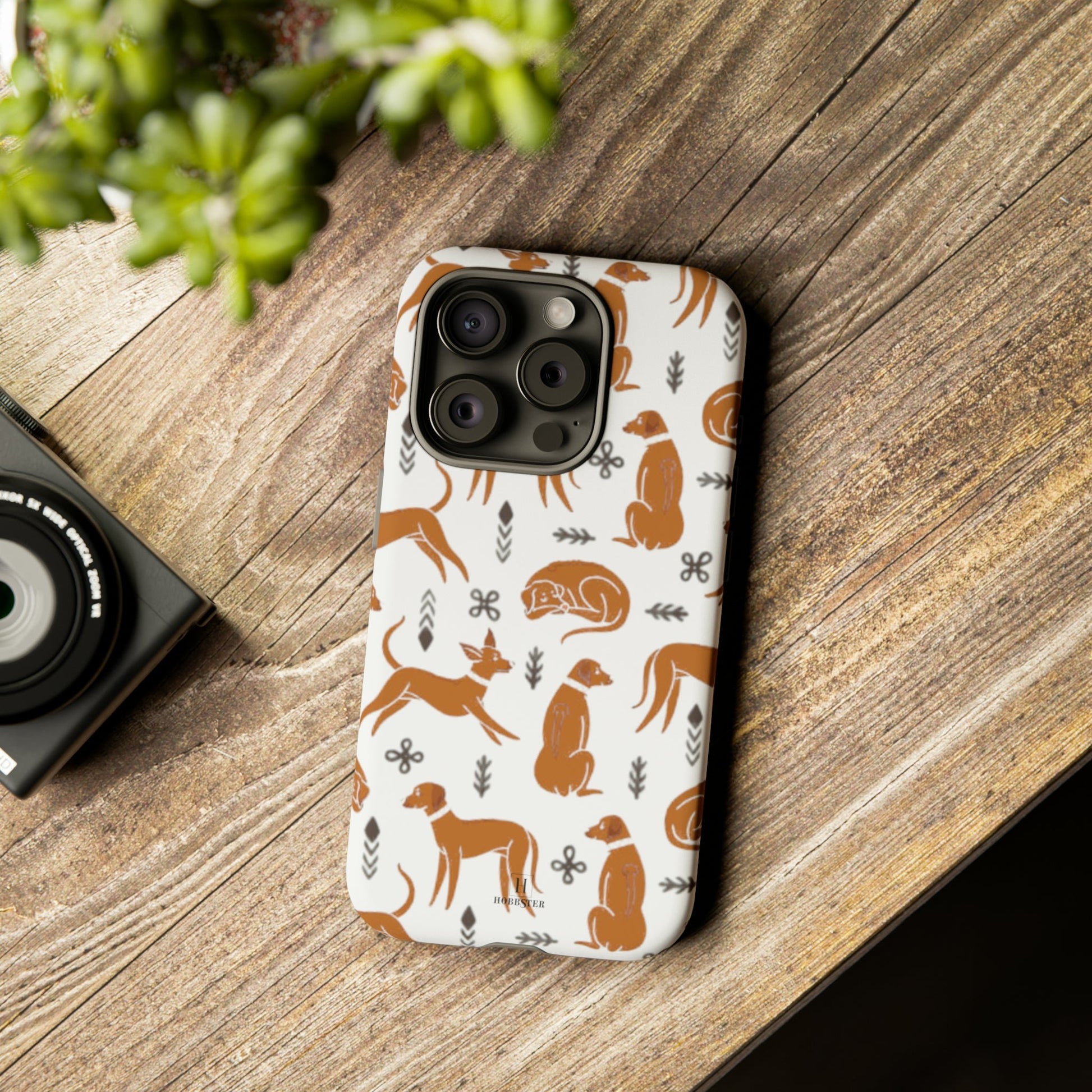 White toughened Mobile Phone Case featuring Multiple Rhodesian Ridgebacks [for iPhone, Samsung and Google Pixel phones] - Hobbster