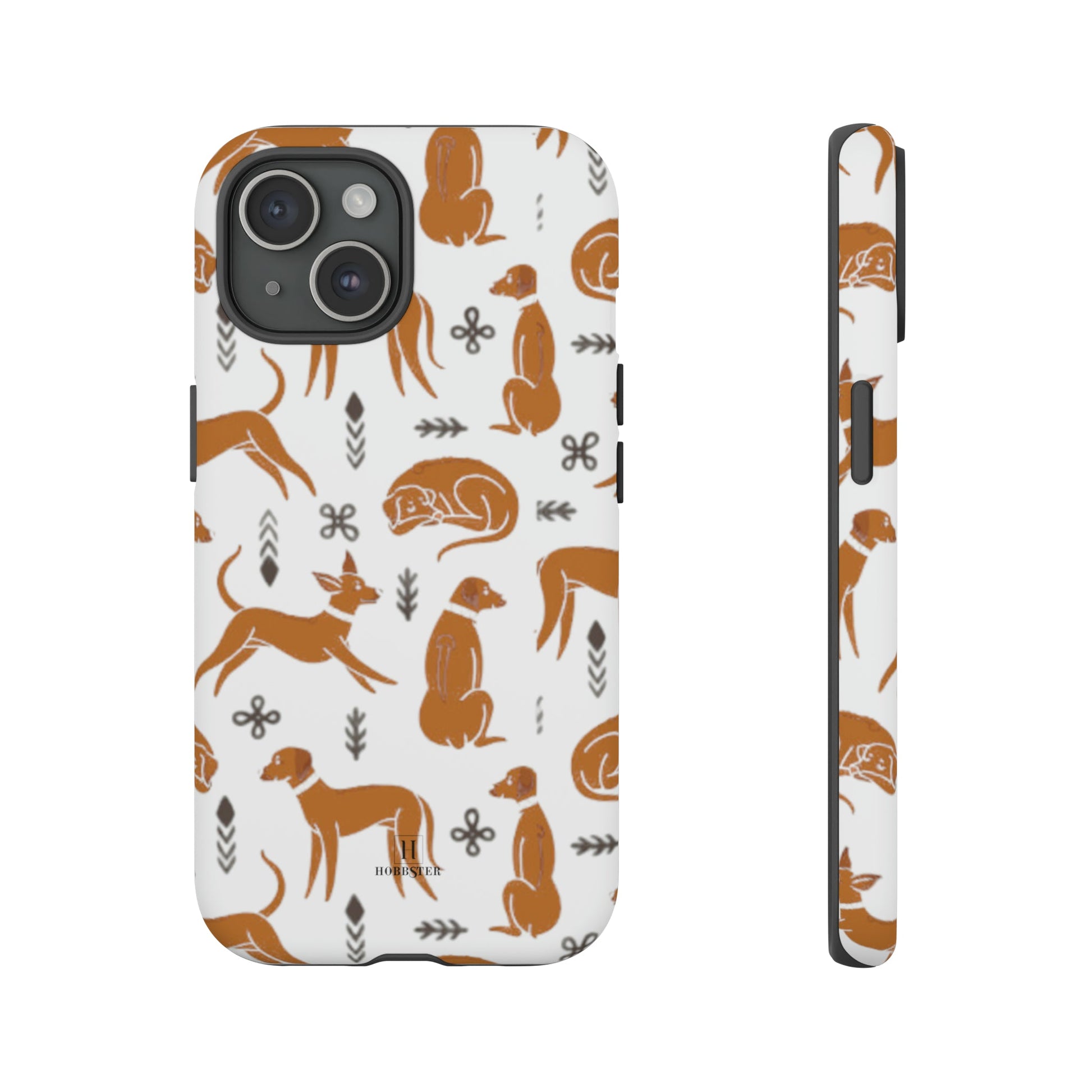 White toughened Mobile Phone Case featuring Multiple Rhodesian Ridgebacks [for iPhone, Samsung and Google Pixel phones] - Hobbster