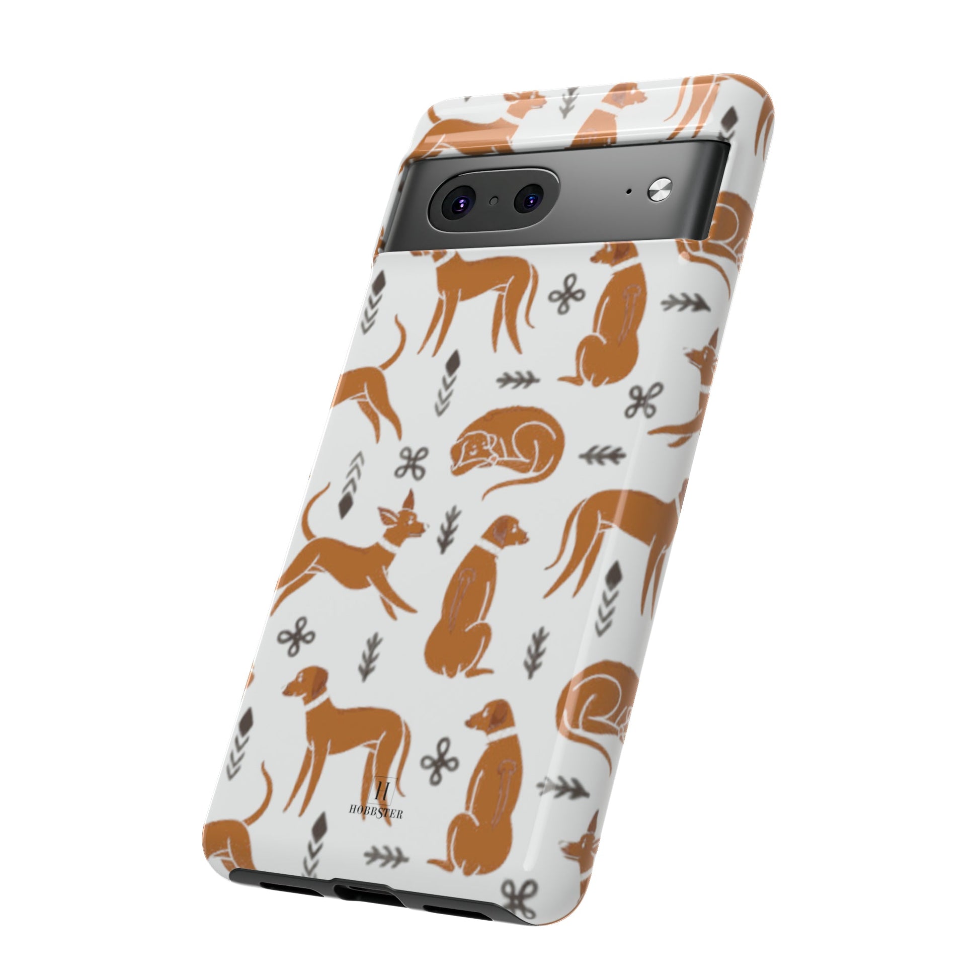 White toughened Mobile Phone Case featuring Multiple Rhodesian Ridgebacks [for iPhone, Samsung and Google Pixel phones] - Hobbster