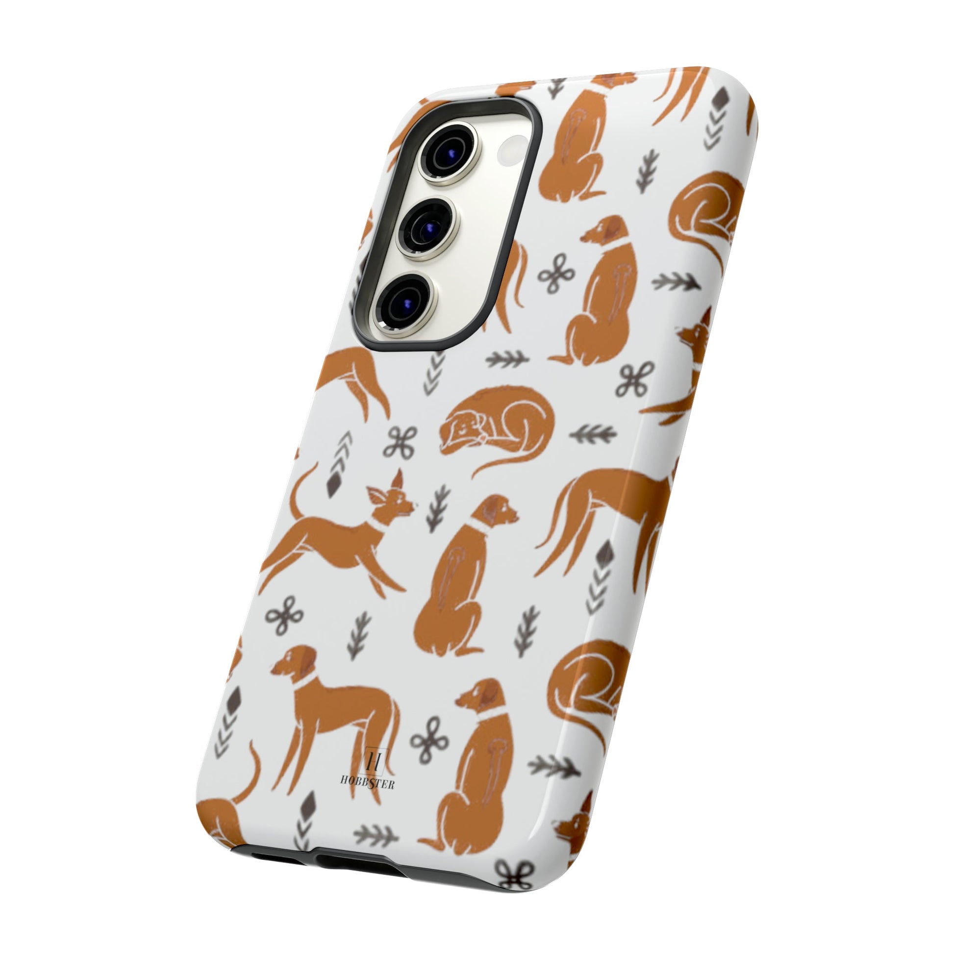 White toughened Mobile Phone Case featuring Multiple Rhodesian Ridgebacks [for iPhone, Samsung and Google Pixel phones] - Hobbster