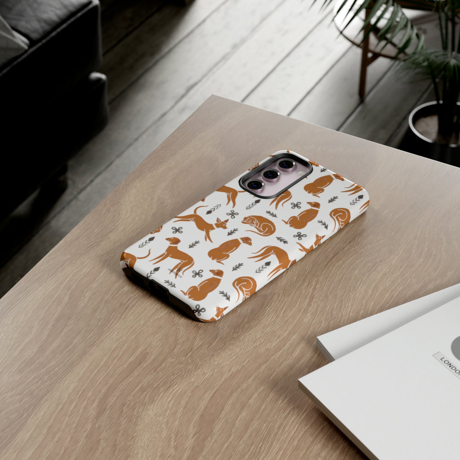 White toughened Mobile Phone Case featuring Multiple Rhodesian Ridgebacks [for iPhone, Samsung and Google Pixel phones] - Hobbster