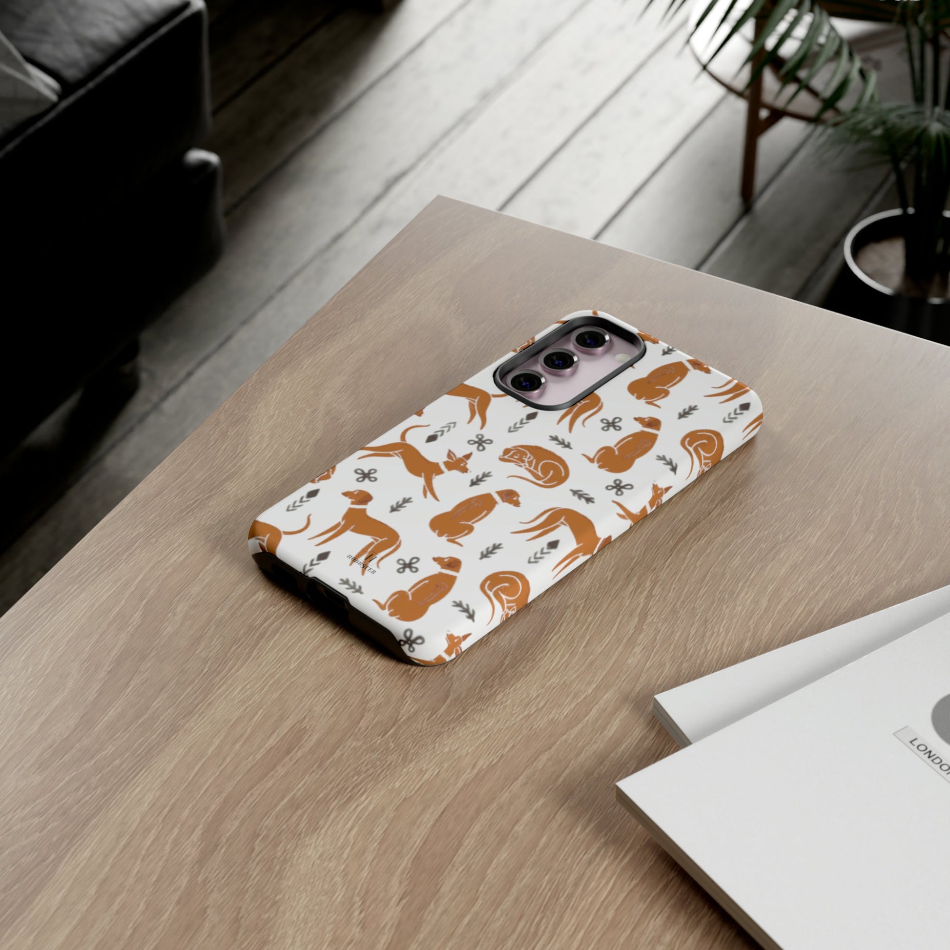 White toughened Mobile Phone Case featuring Multiple Rhodesian Ridgebacks [for iPhone, Samsung and Google Pixel phones] - Hobbster