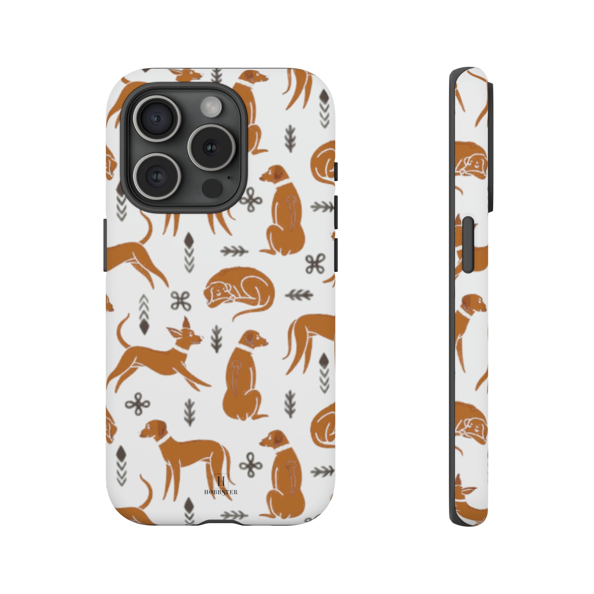 White toughened Mobile Phone Case featuring Multiple Rhodesian Ridgebacks [for iPhone, Samsung and Google Pixel phones] - Hobbster