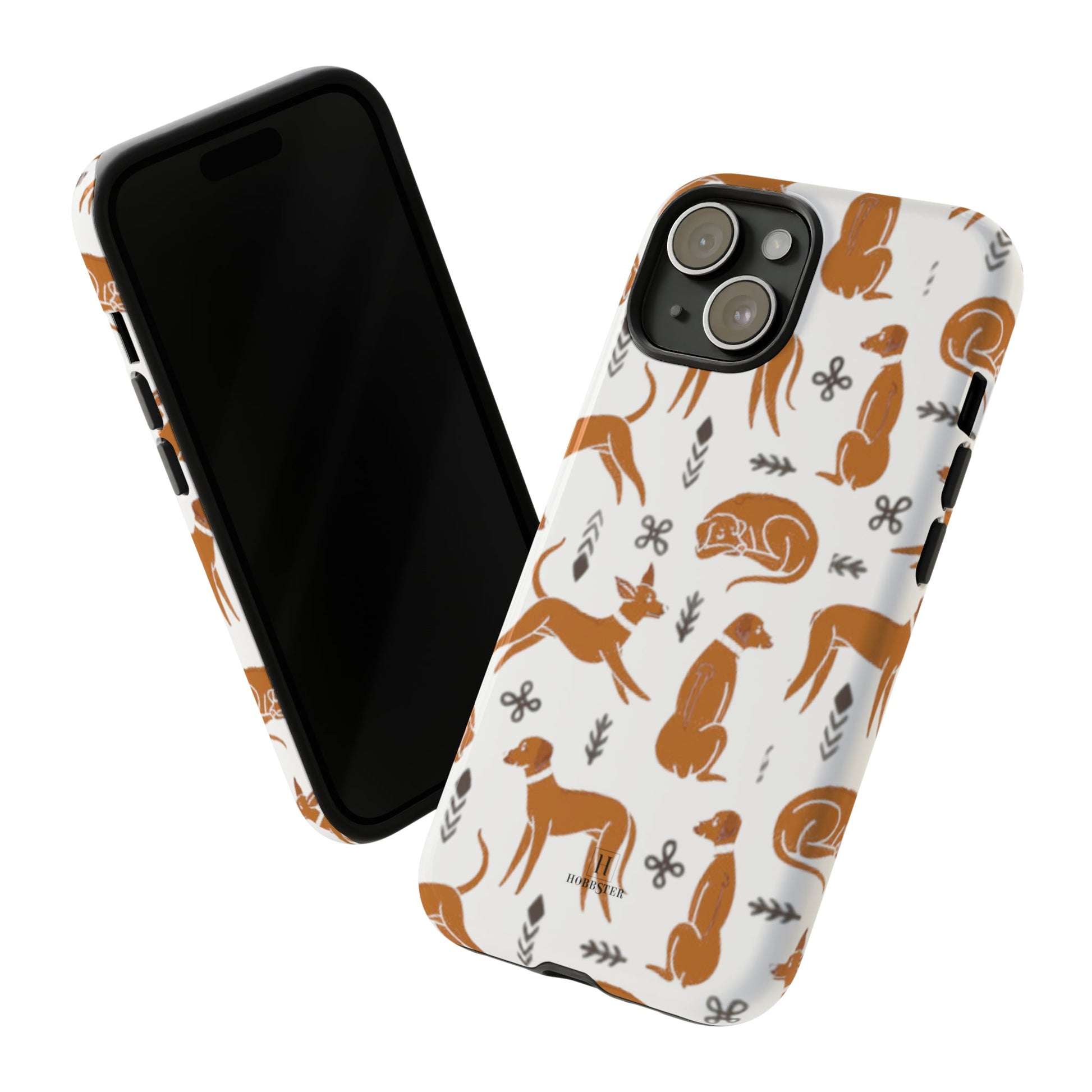 White toughened Mobile Phone Case featuring Multiple Rhodesian Ridgebacks [for iPhone, Samsung and Google Pixel phones] - Hobbster