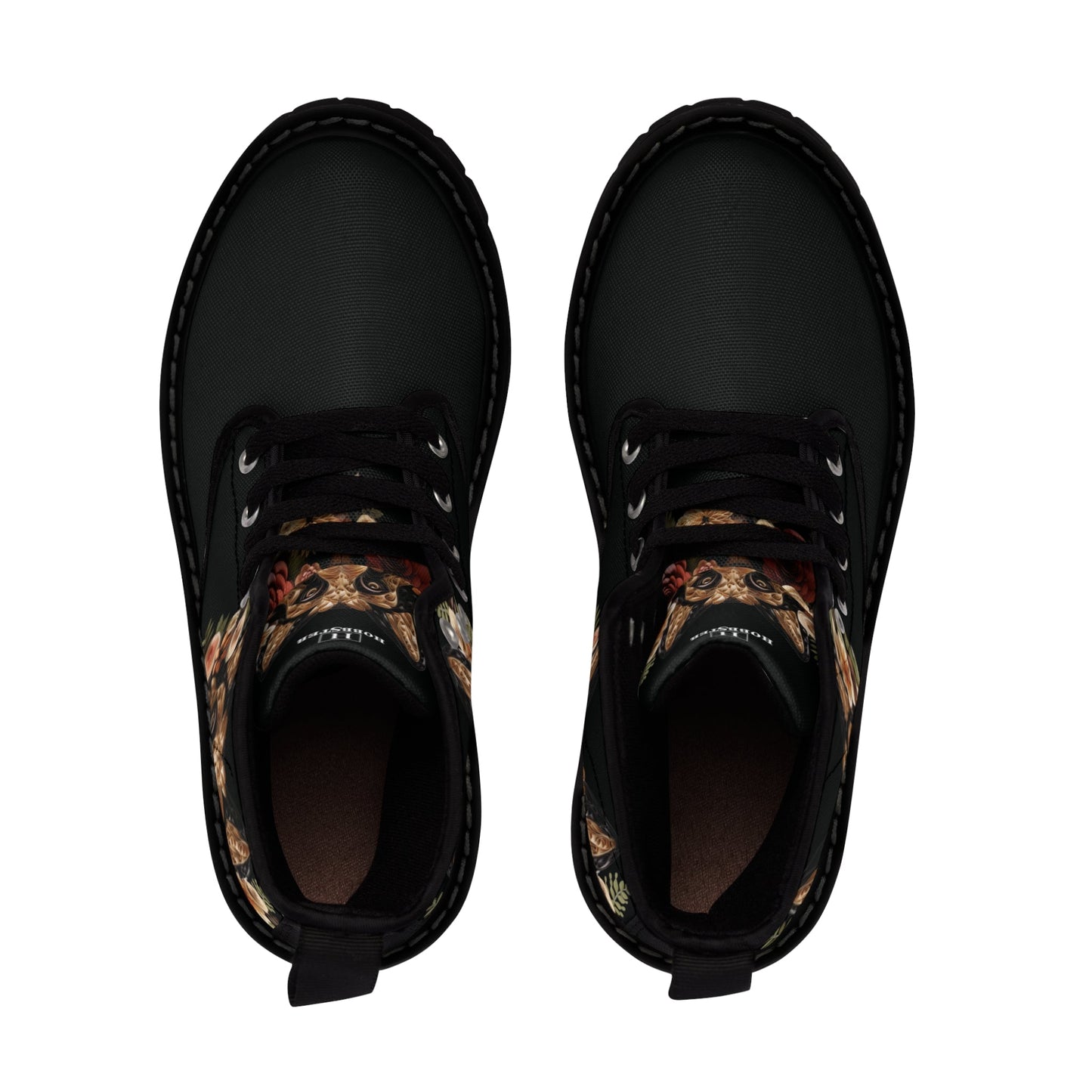 Women's Canvas Boots featuring a German Shepherd Paper Quilled Effect Design - Hobbster