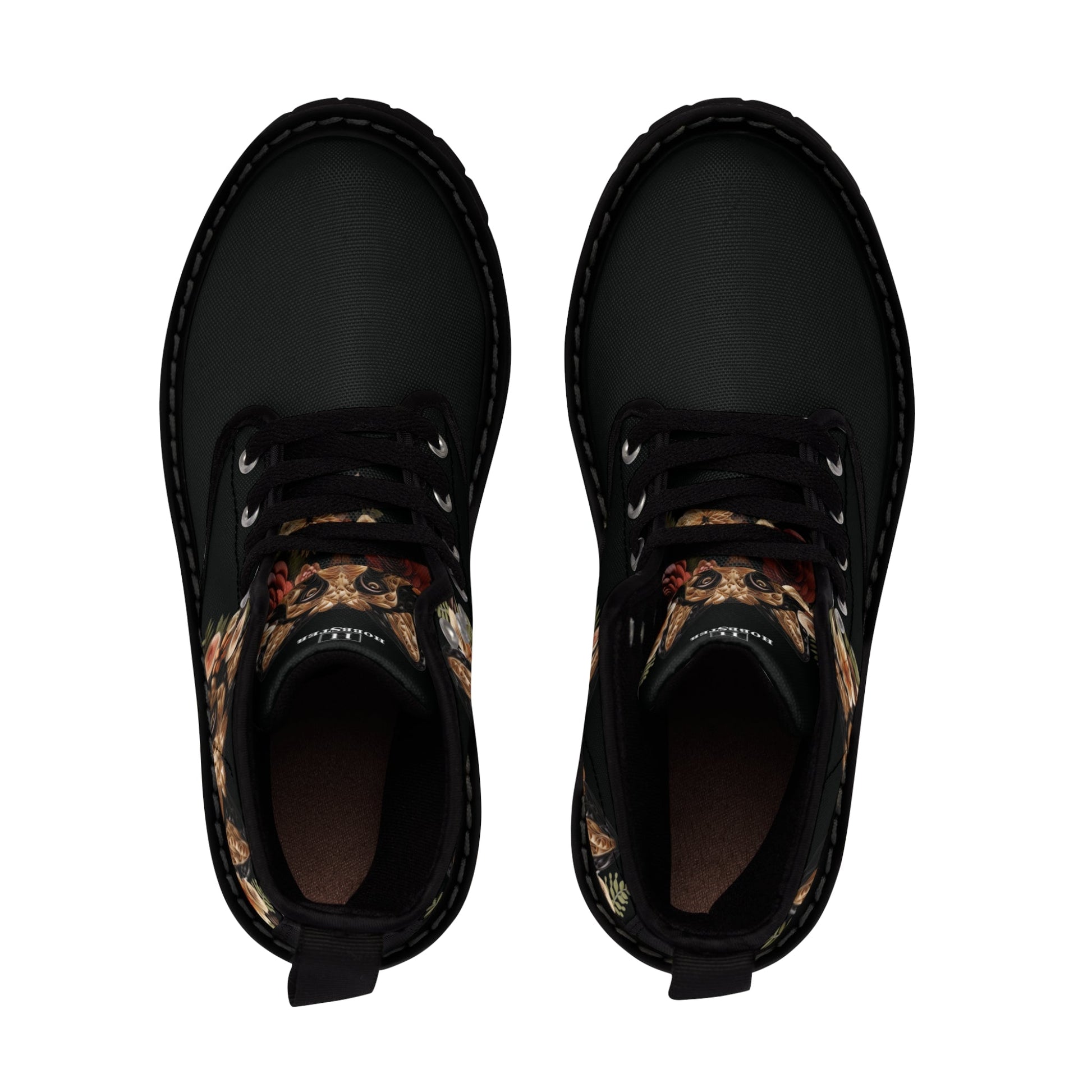 Women's Canvas Boots featuring a German Shepherd Paper Quilled Effect Design - Hobbster