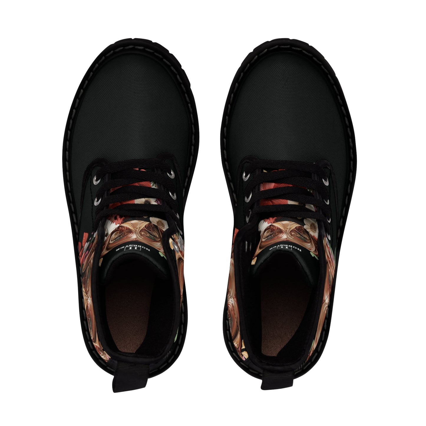 Women's Canvas Boots featuring a Rhodesian Ridgeback Paper Quilled Effect Design - Hobbster