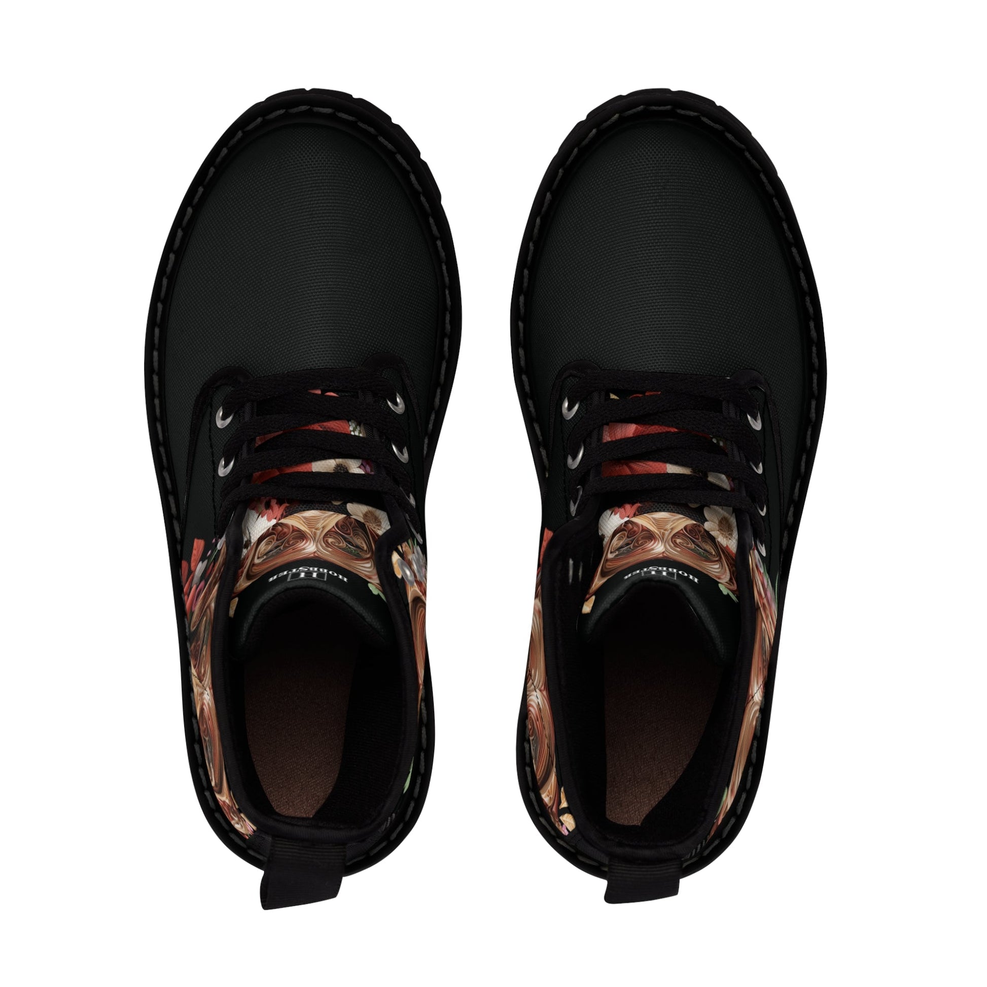 Women's Canvas Boots featuring a Rhodesian Ridgeback Paper Quilled Effect Design - Hobbster