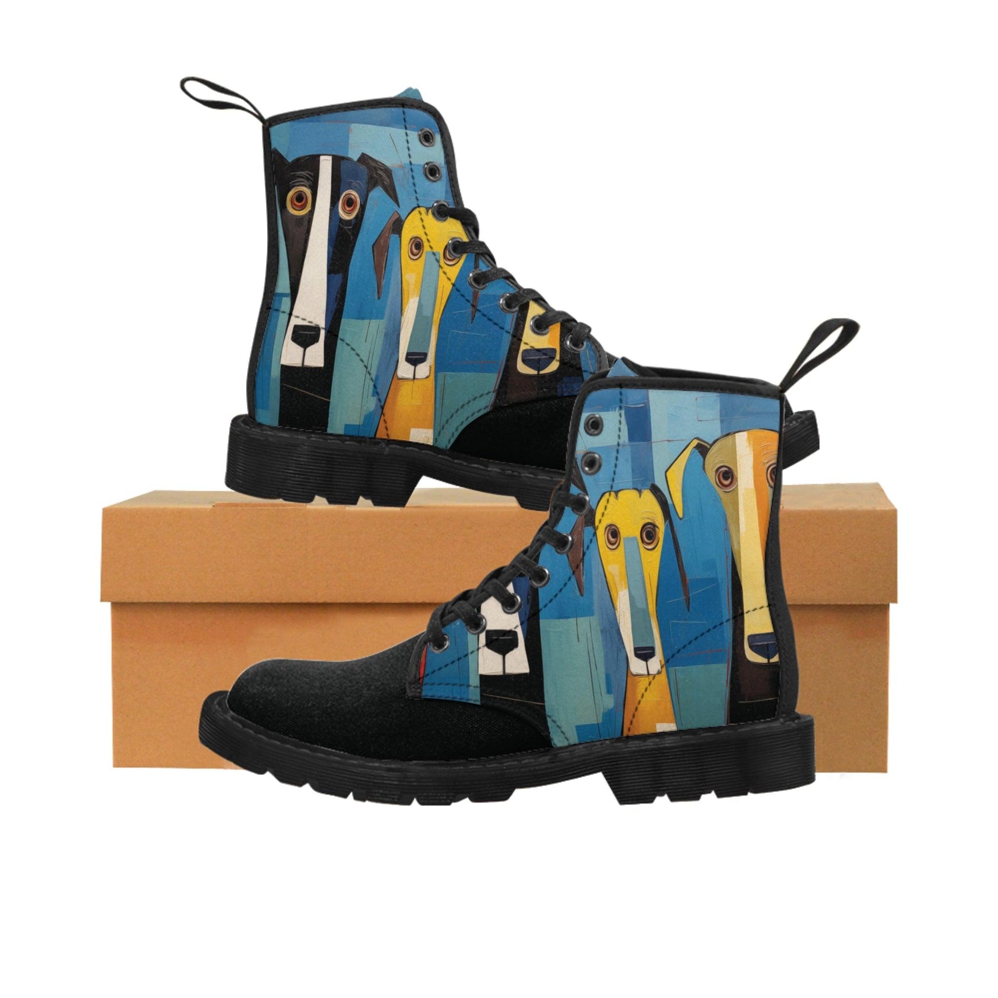 Women's Canvas Boots Featuring The Original Dog Pack - Hobbster