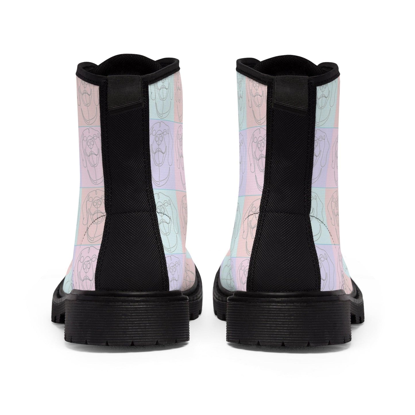 Women's Canvas Boots with Rhodesian Ridgeback Tile Effect Design - Hobbster