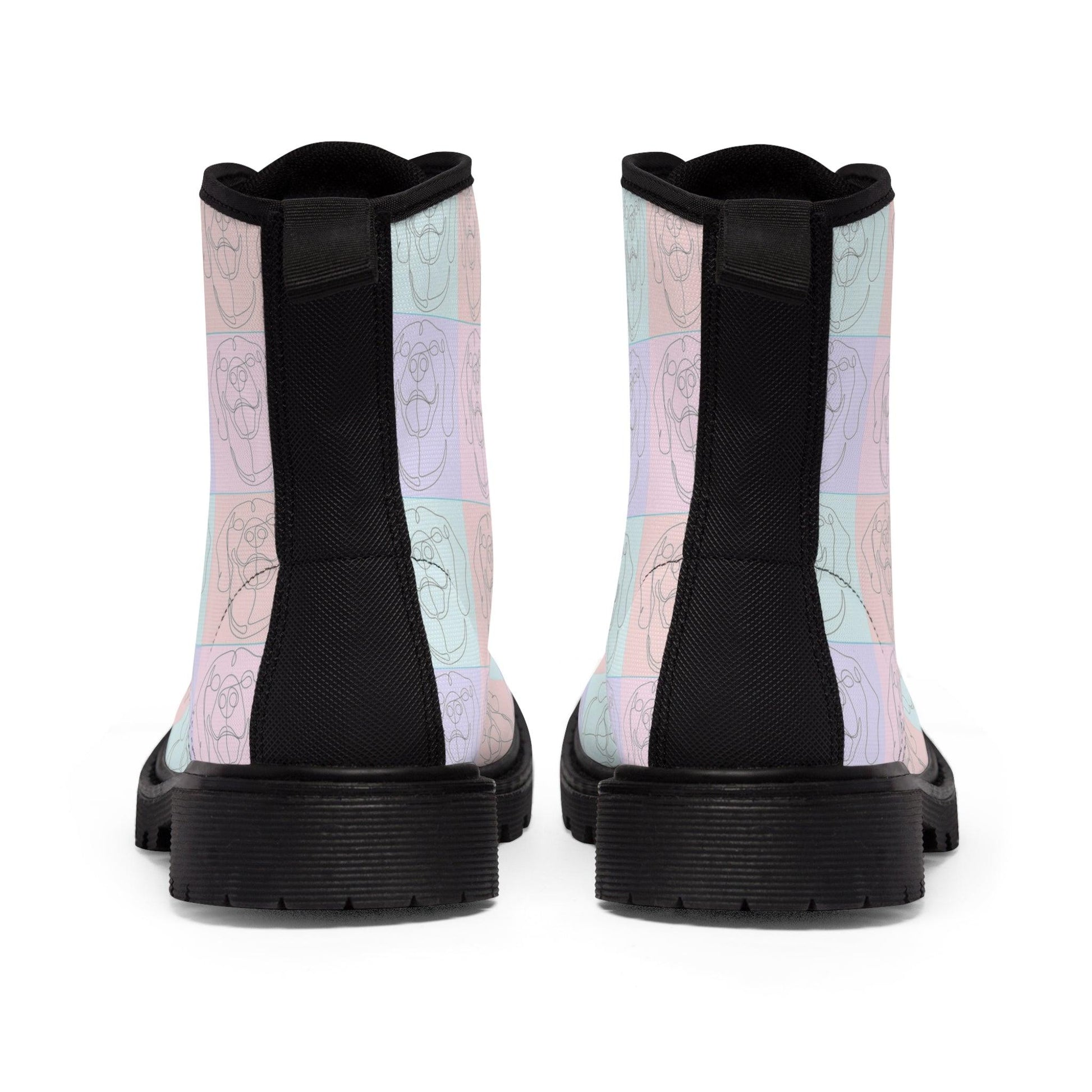 Women's Canvas Boots with Rhodesian Ridgeback Tile Effect Design - Hobbster