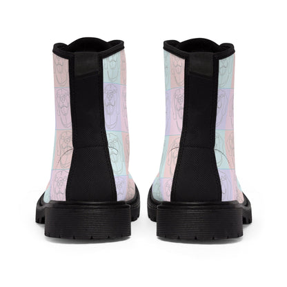 Women's Canvas Boots with Rhodesian Ridgeback Tile Effect Design - Hobbster