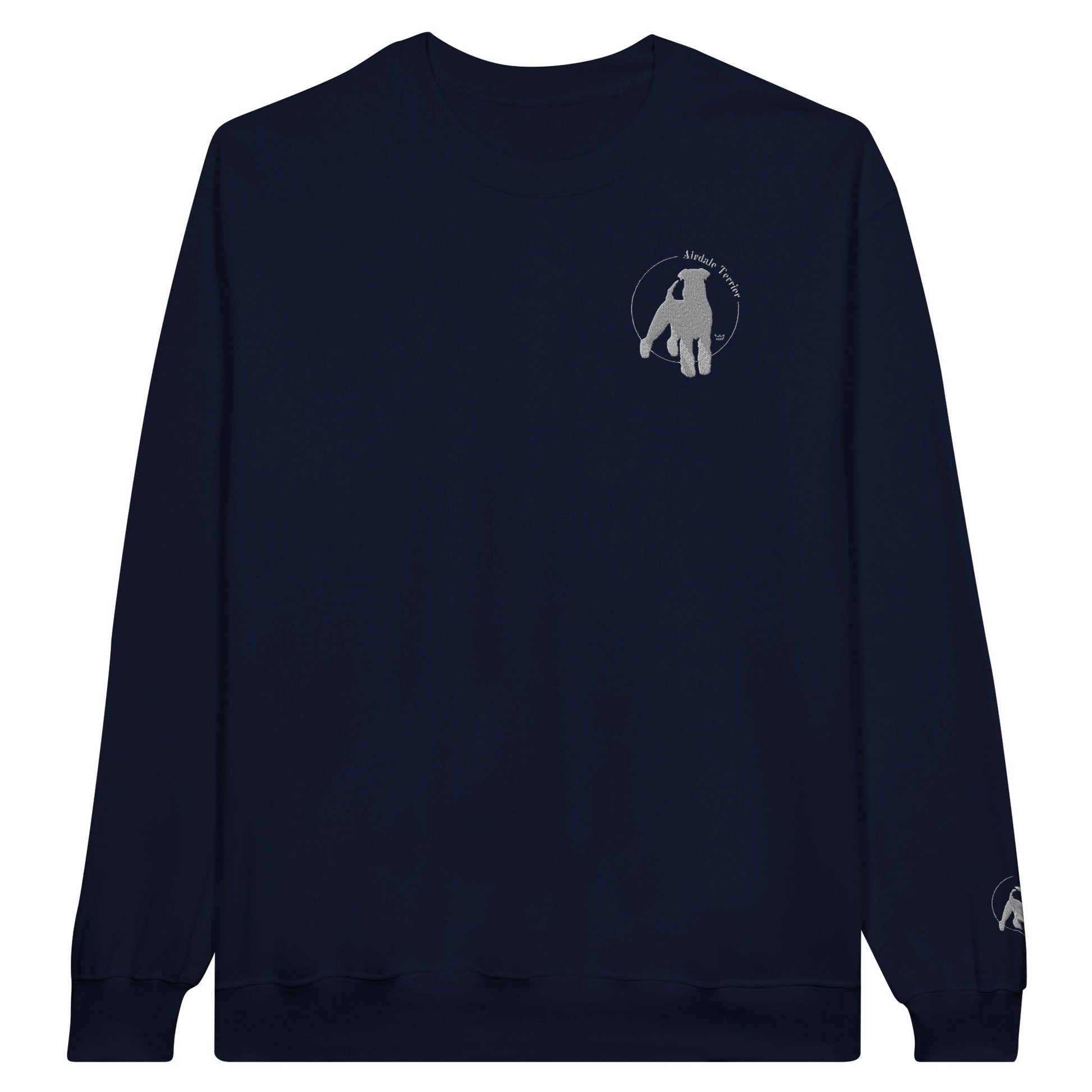 Women's Classic Crewneck Sweatshirt with embroidered Airedale Terrier logo - Hobbster