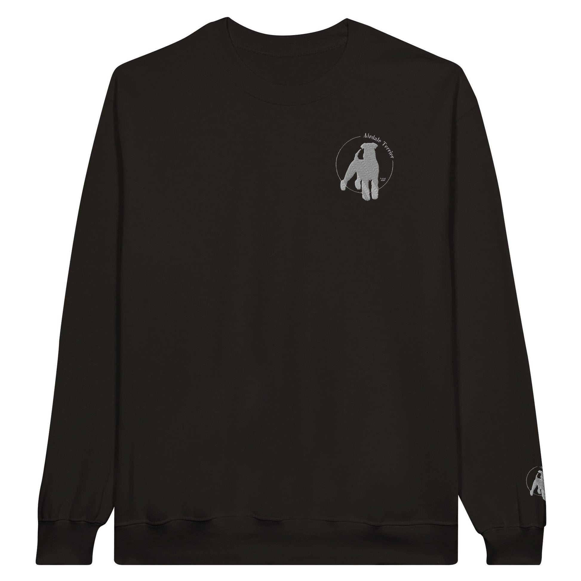 Women's Classic Crewneck Sweatshirt with embroidered Airedale Terrier logo - Hobbster
