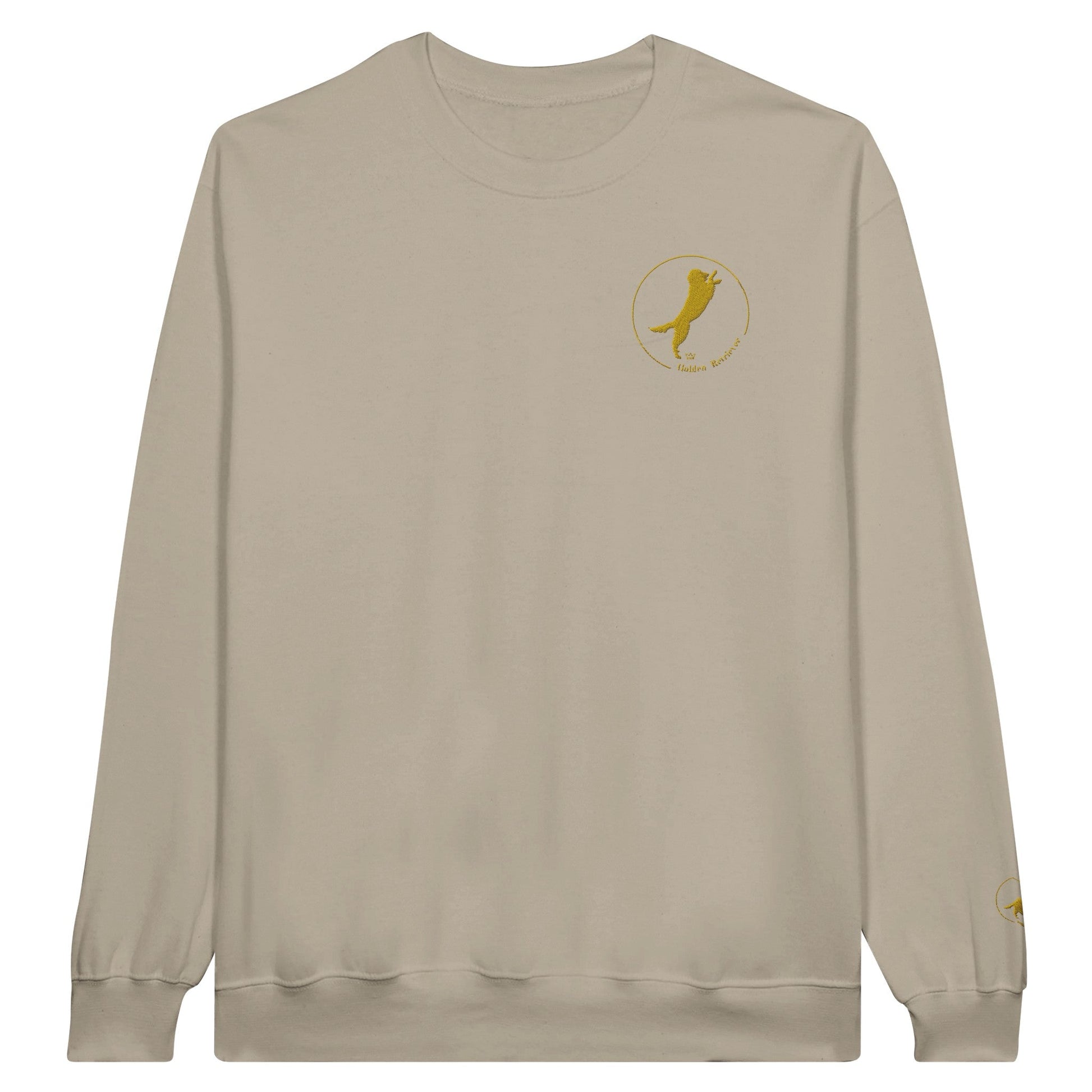 Women's Classic Crewneck Sweatshirt with embroidered Golden Retriever logo - Hobbster