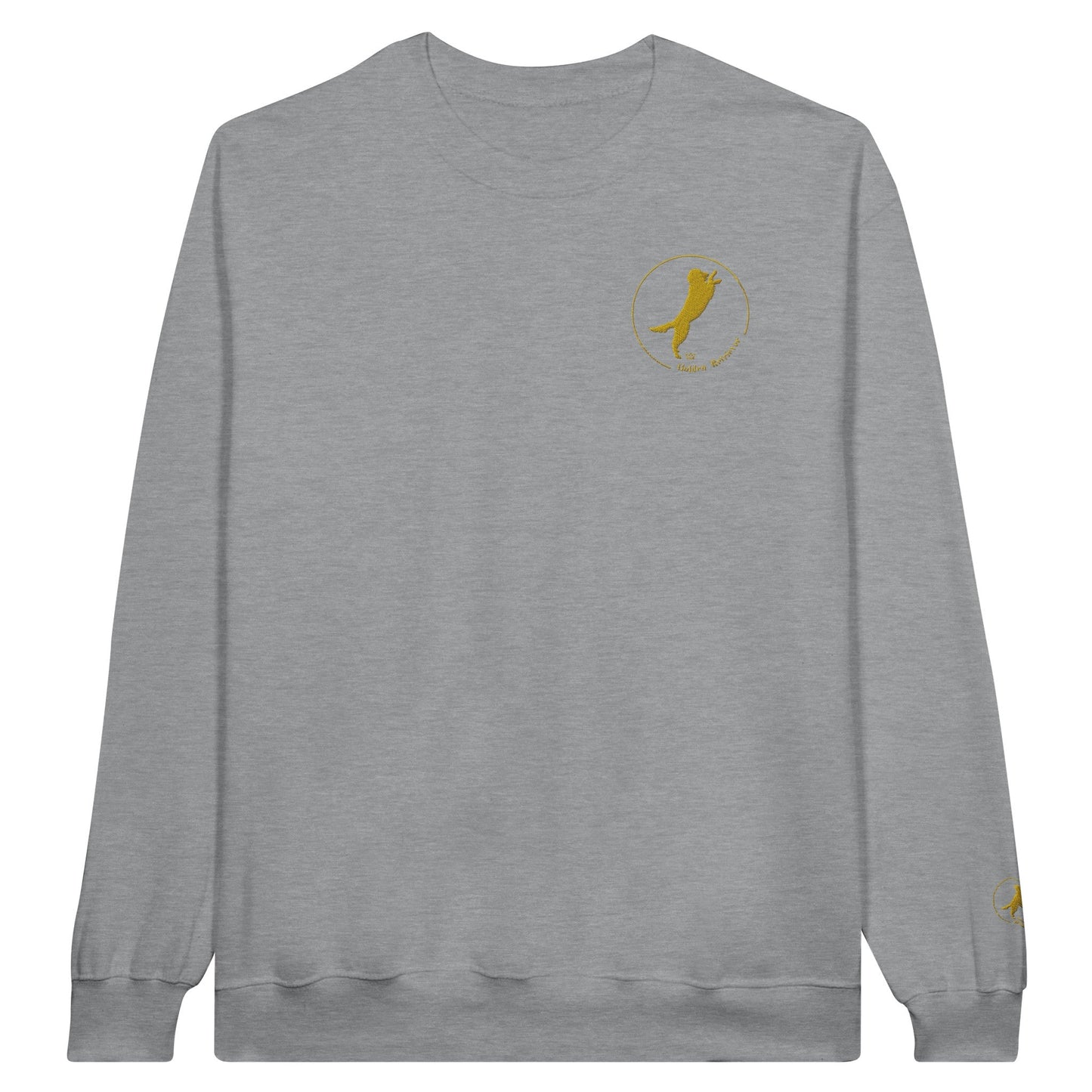 Women's Classic Crewneck Sweatshirt with embroidered Golden Retriever logo - Hobbster