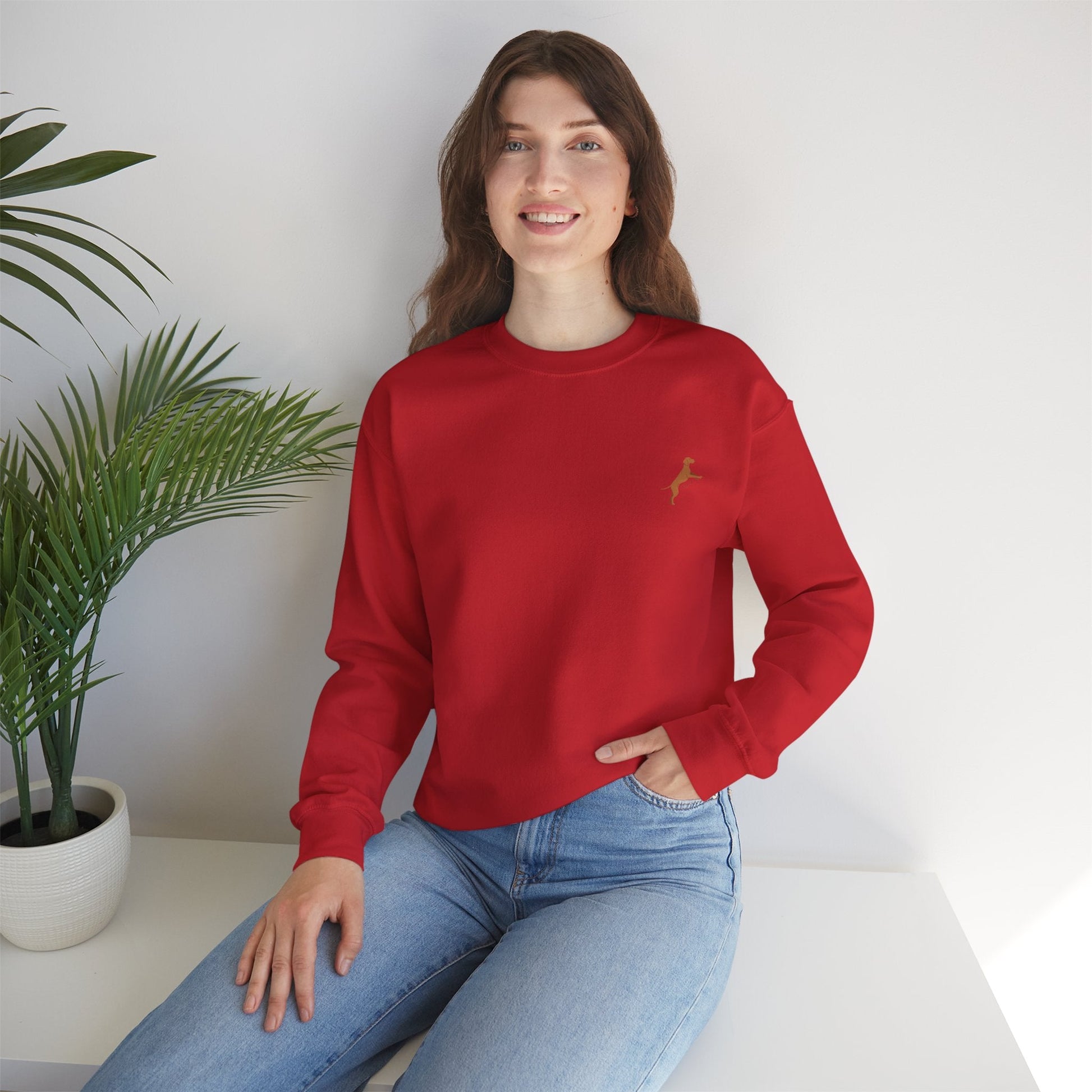 Women's Heavy Blend™ Crewneck Sweatshirt with custom Hungarian Vizsla logo design - Hobbster