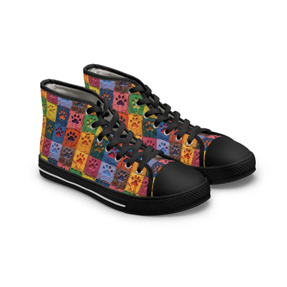 Women's High-Top Featuring Large Painted Paw Prints - Hobbster