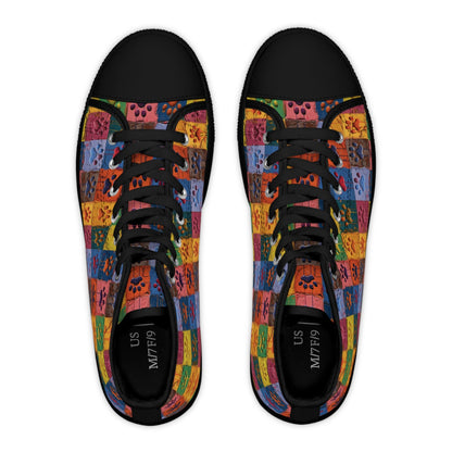 Women's High-Top Featuring Large Painted Paw Prints - Hobbster