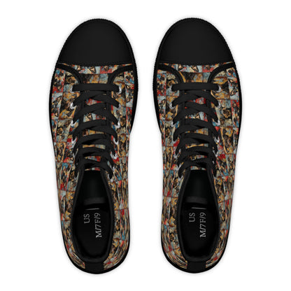 Women's High - Top Featuring Puppy Faces - Hobbster