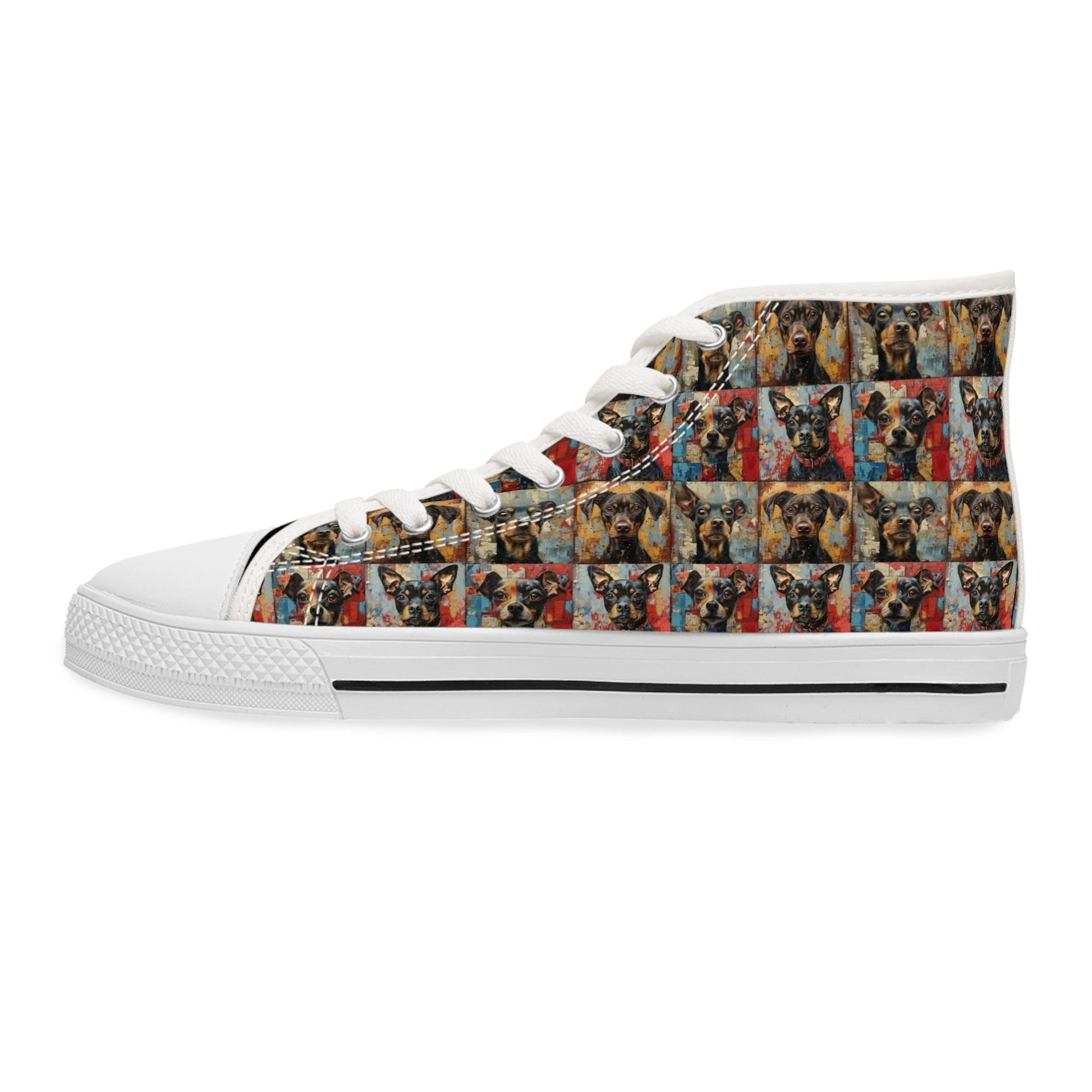 Women's High - Top Featuring Puppy Faces - Hobbster