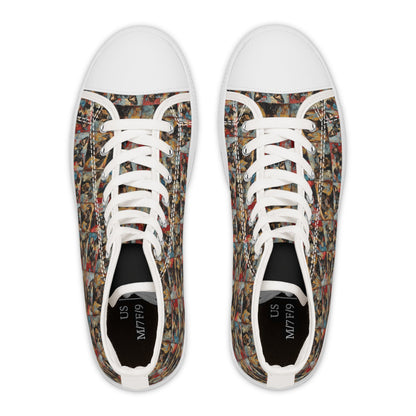 Women's High - Top Featuring Puppy Faces - Hobbster