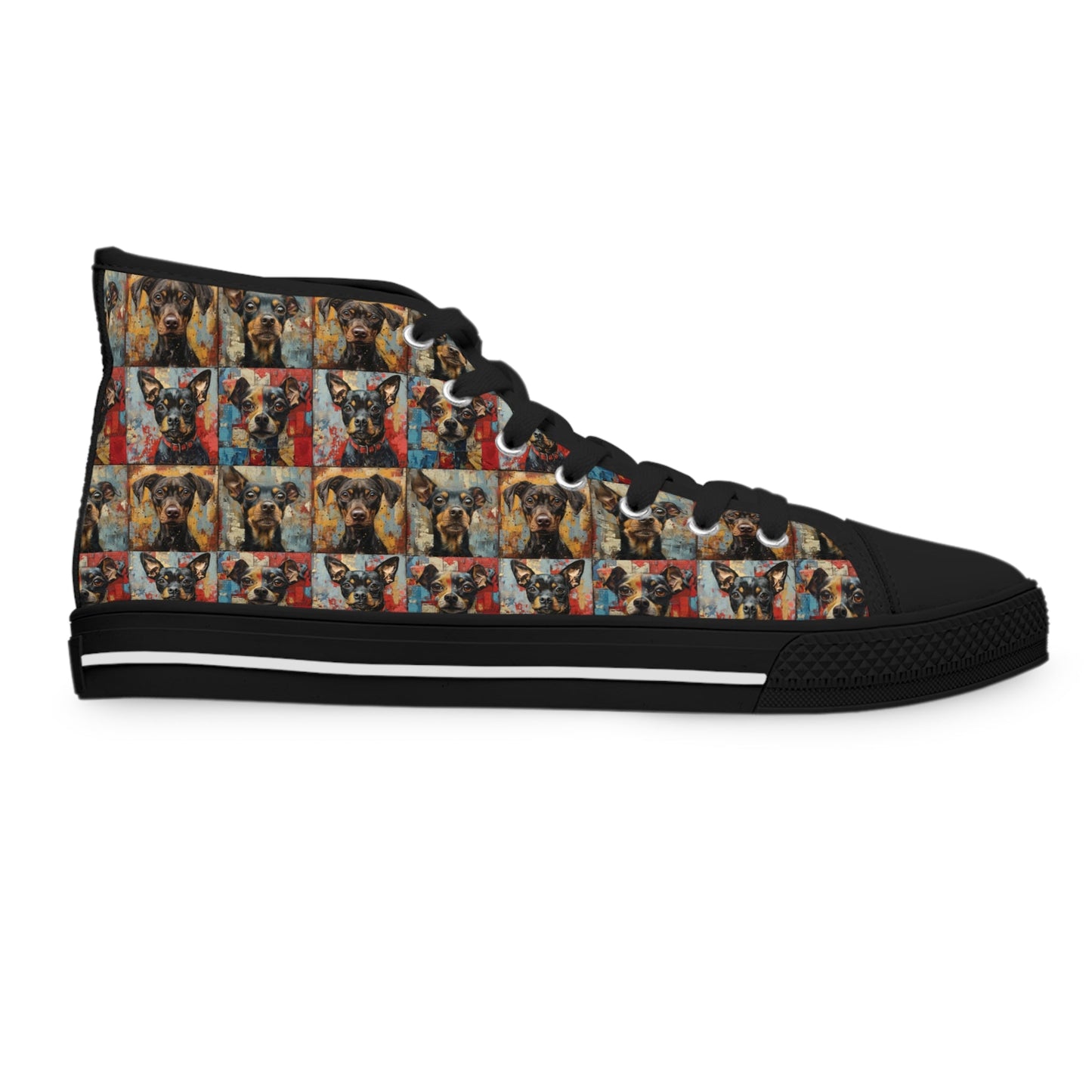 Women's High - Top Featuring Puppy Faces - Hobbster