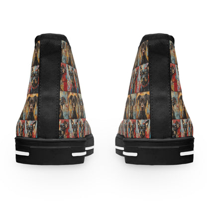 Women's High - Top Featuring Puppy Faces - Hobbster