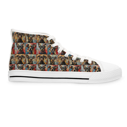 Women's High - Top Featuring Puppy Faces - Hobbster