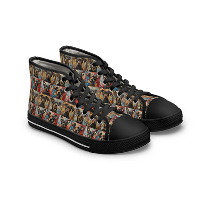 Women's High - Top Featuring Puppy Faces - Hobbster