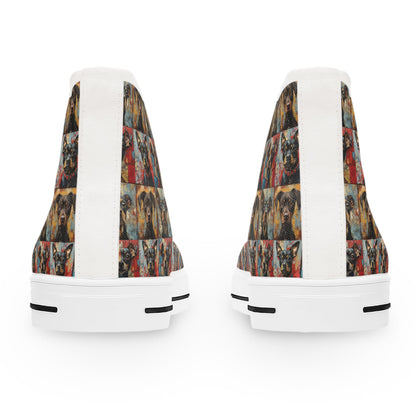 Women's High - Top Featuring Puppy Faces - Hobbster