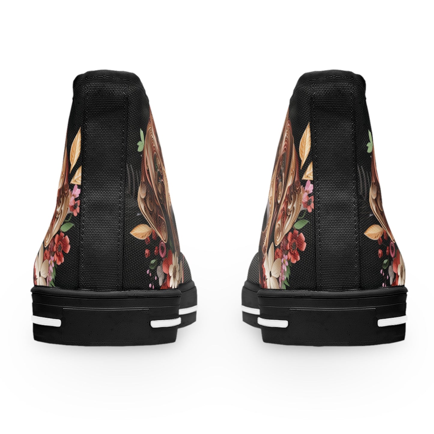 Women's High-Top Trainers featuring Rhodesian Ridgeback Paper Quilling Effect Design - Hobbster