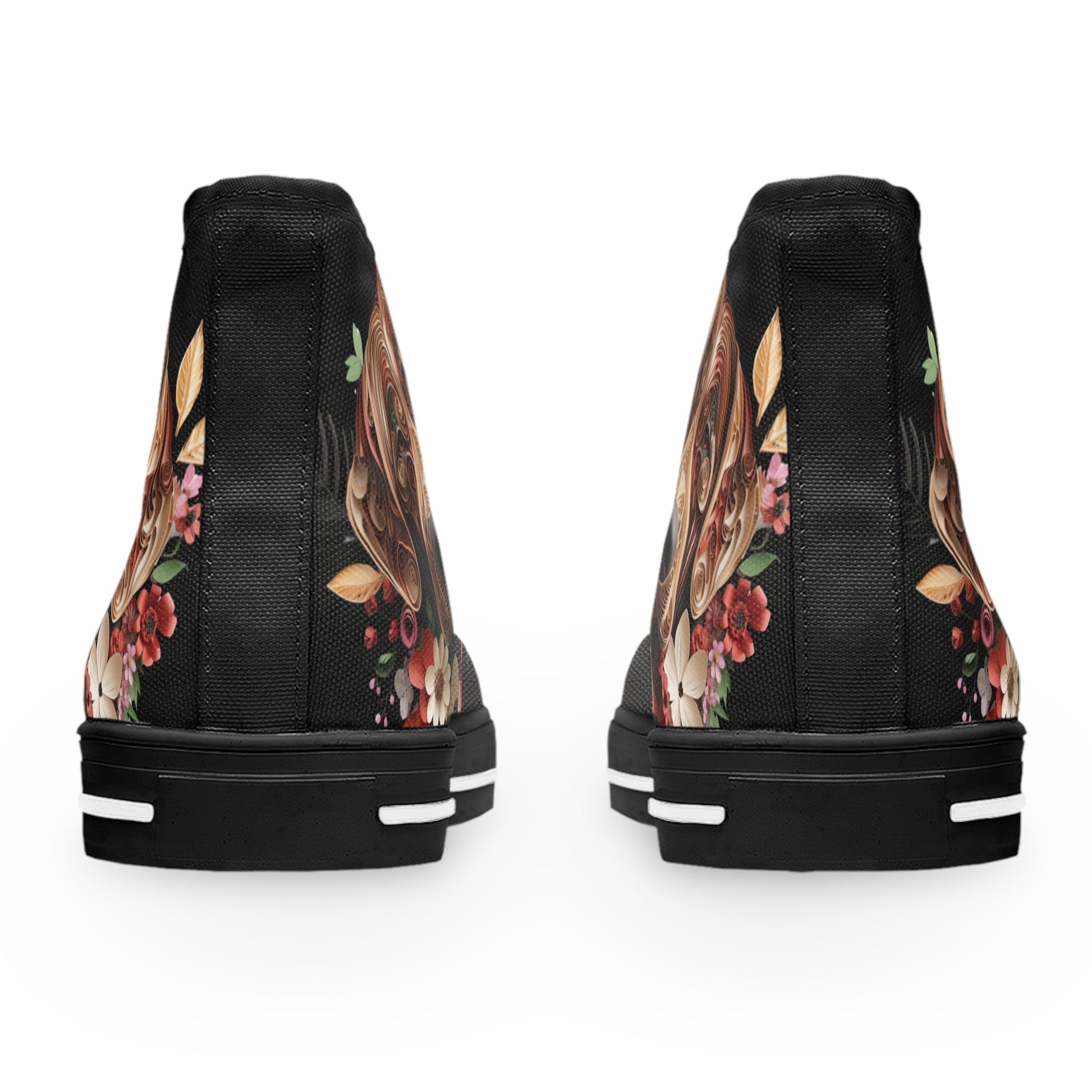 Women's High-Top Trainers featuring Rhodesian Ridgeback Paper Quilling Effect Design - Hobbster